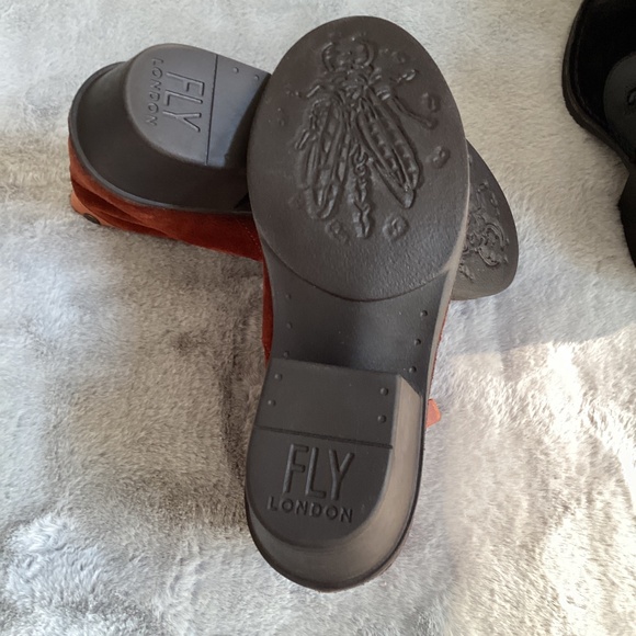 Fly London leather ankle boots 2 pair bundle one black and one rust size 36 - Picture 4 of 11